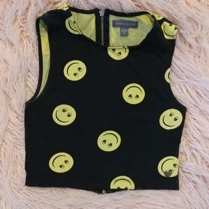 Smiley Face Crop Top